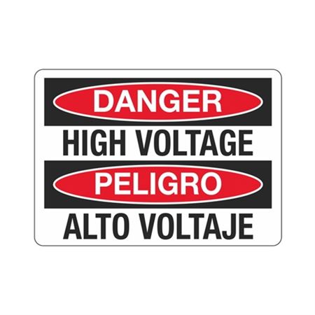 Danger High Voltage Peligro Alto Voltaje Sign - 10 x 14